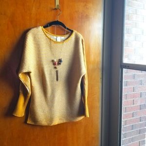 Max Studio women's gold and cream cotton sweater - SM